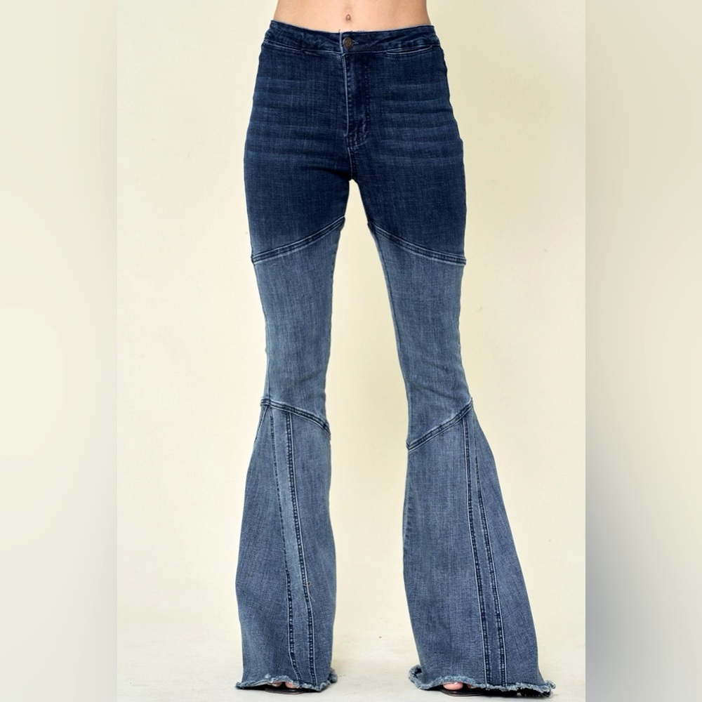 Saints & Hearts Ombre Flared Denim Bell Bottoms